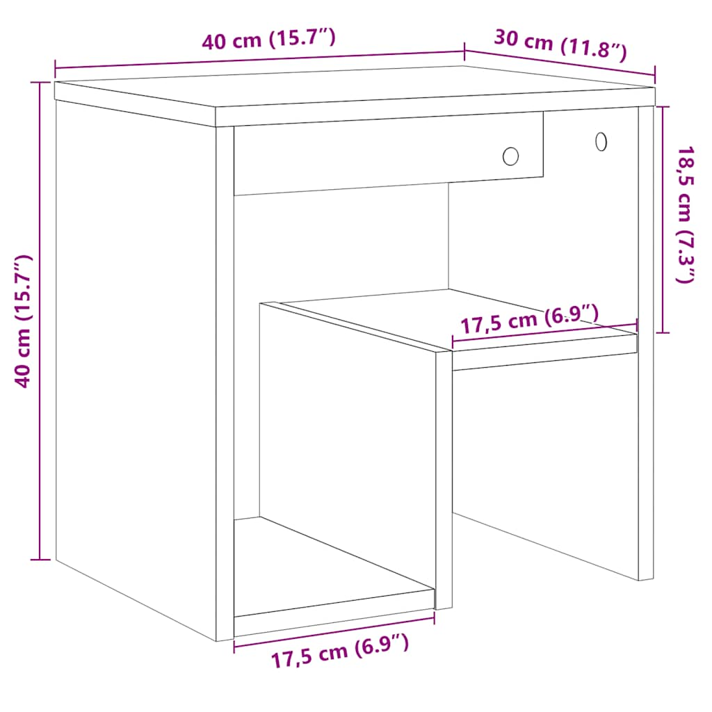 Nachttische 2 Stk. Altholz-Optik 40x30x40 cm Holzwerkstoff