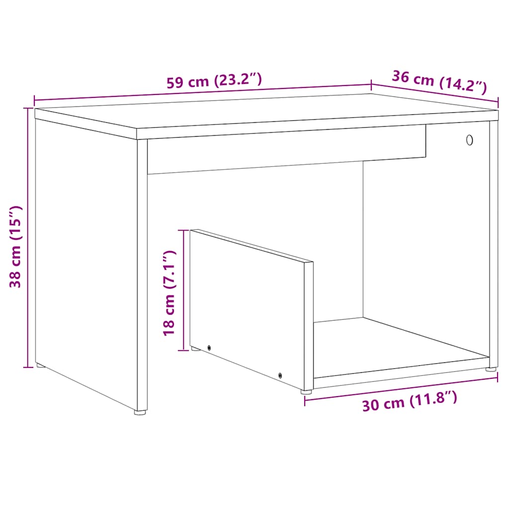 Beistelltisch Altholz-Optik 59x36x38 cm Holzwerkstoff