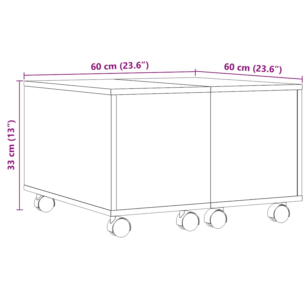 Couchtisch Artisan-Eiche 60x60x38 cm Holzwerkstoff