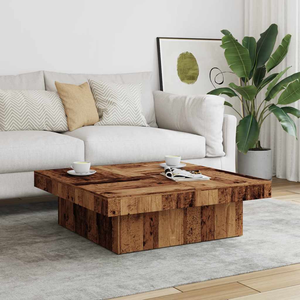 Couchtisch Altholz-Optik 90x90x28 cm Holzwerkstoff