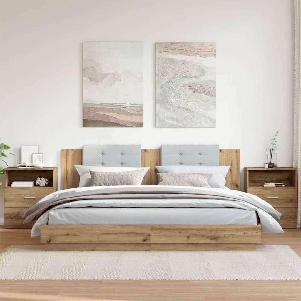 Nachttische 2 Stk. Artisan-Eiche 50x32x60 cm Holzwerkstoff