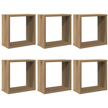 Würfel-Wandregale 6 Stk. Artisan-Eiche 30x15x30 Holzwerkstoff