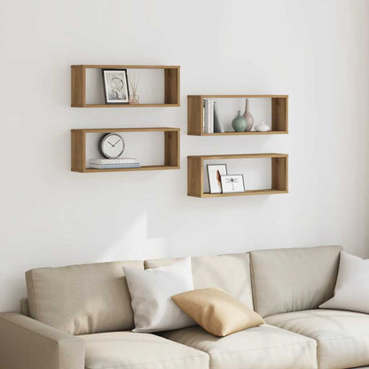 Wandregale 4 Stk. Artisan-Eiche 60x15x23 cm Holzwerkstoff