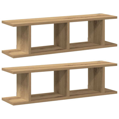 Wandregale 2 Stk. Artisan-Eiche 75x18x20 cm Holzwerkstoff