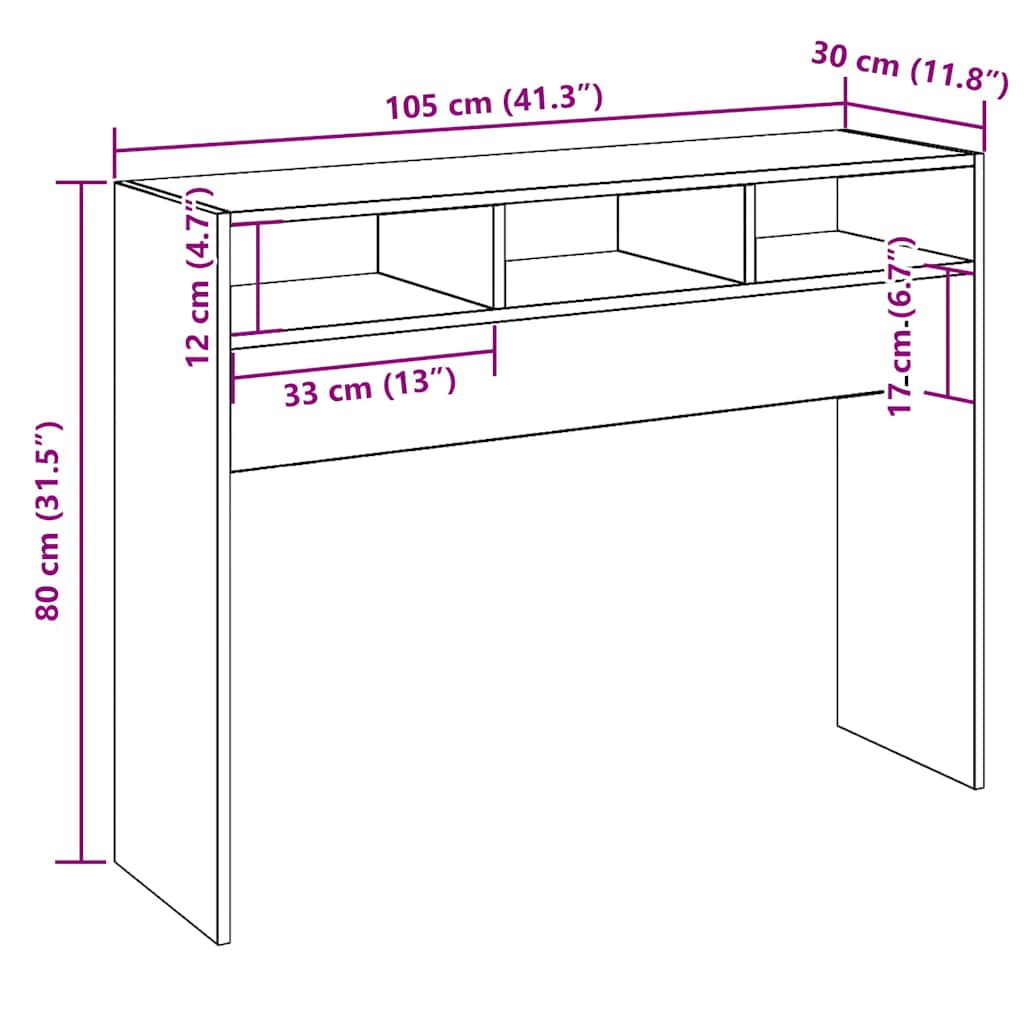 Konsolentisch Altholz-Optik 105x30x80 cm Holzwerkstoff