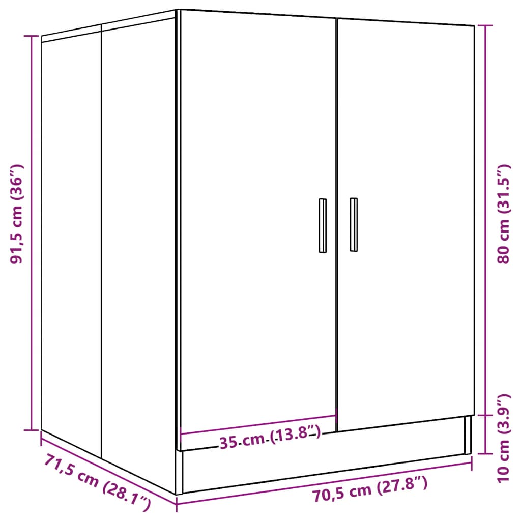 Waschmaschinenschrank Betongrau 70,5x71,5x91,5 cm