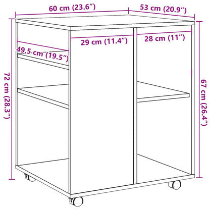 Rollschrank Artisan-Eiche 60x53x72 cm Holzwerkstoff