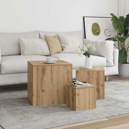 Beistelltische 3 Stk. Artisan-Eiche Holzwerkstoff