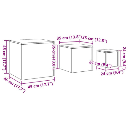 Beistelltische 3 Stk. Artisan-Eiche Holzwerkstoff