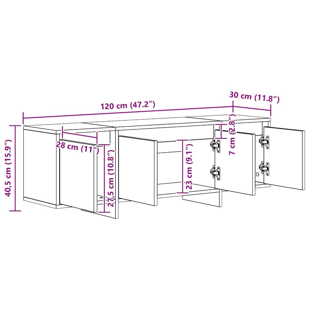 TV-Schrank Artisan-Eiche 120x30x40,5 cm Holzwerkstoff