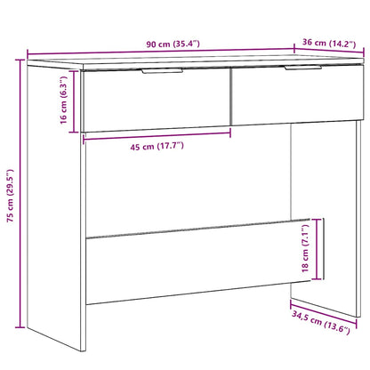Konsolentisch Artisan-Eiche 90x36x75 cm Holzwerkstoff