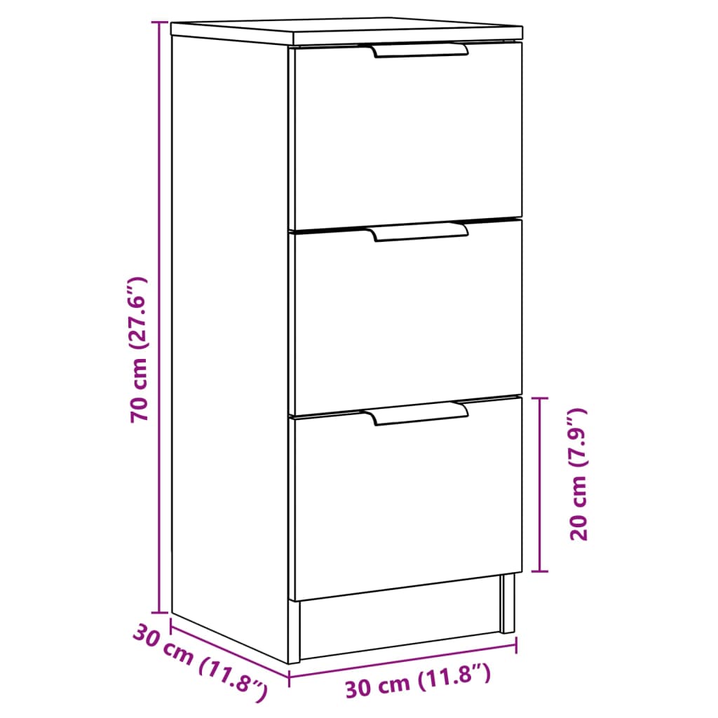 Sideboard Altholz-Optik 30x30x70 cm Holzwerkstoff