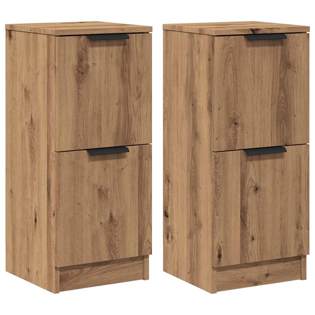 Sideboards 2 Stk. Artisan-Eiche 30x30x70 cm Holzwerkstoff