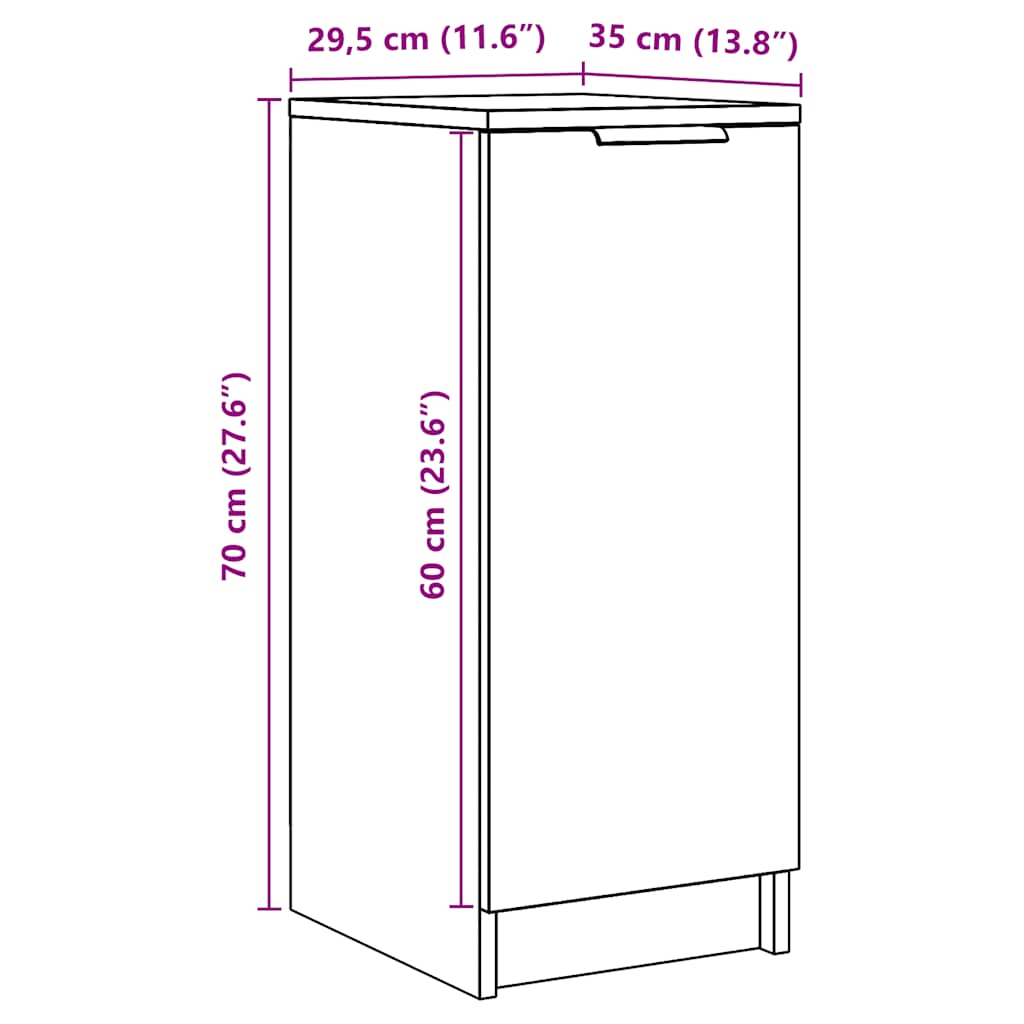 Schuhschrank Artisan-Eiche 30x35x70 cm Holzwerkstoff