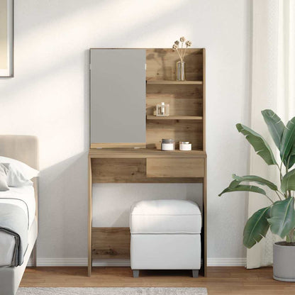 Schminktisch mit Spiegel Artisan-Eiche 74,5x40x141 cm