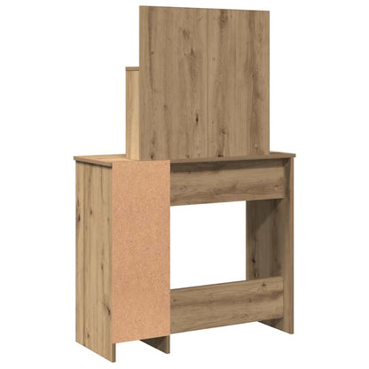 Schminktisch mit LED-Leuchten Artisan-Eiche 86,5x35x136 cm