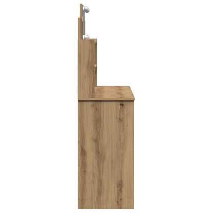 Schminktisch mit LED-Leuchten Artisan-Eiche 96x40x142 cm