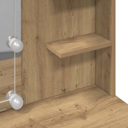 Schminktisch mit LED-Leuchten Artisan-Eiche 96x40x142 cm