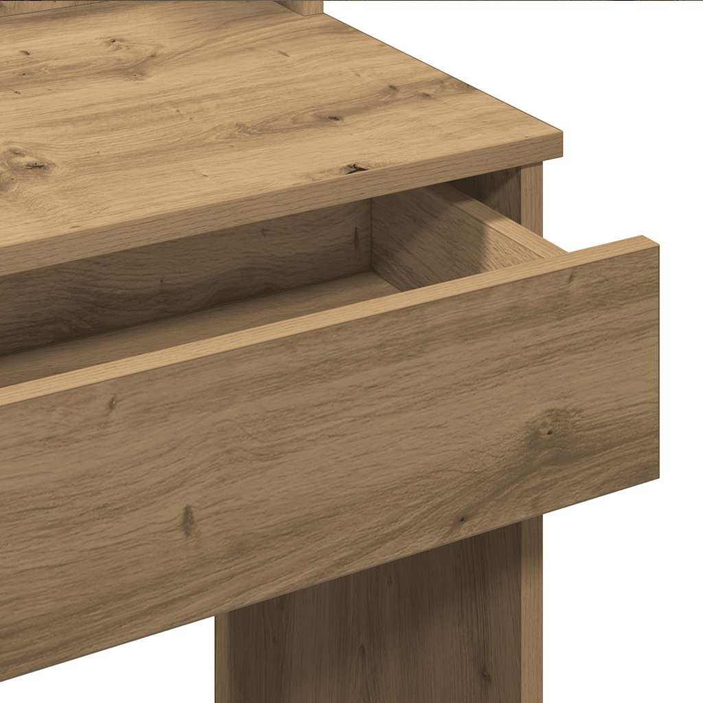 Schminktisch mit LED-Leuchten Artisan-Eiche 96x40x142 cm