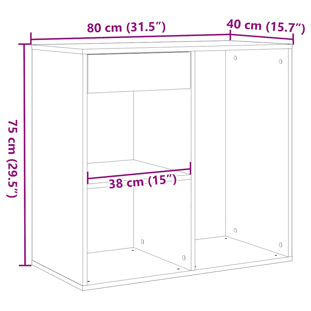 Kosmetikschrank Altholz-Optik 80x40x75 cm Holzwerkstoff