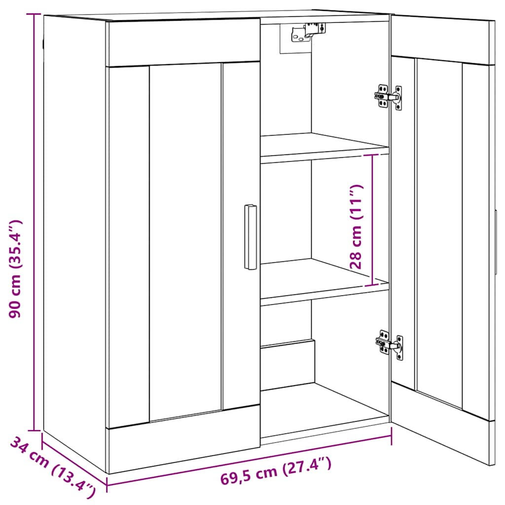 Hängeschrank Artisan-Eiche 69,5x34x90 cm