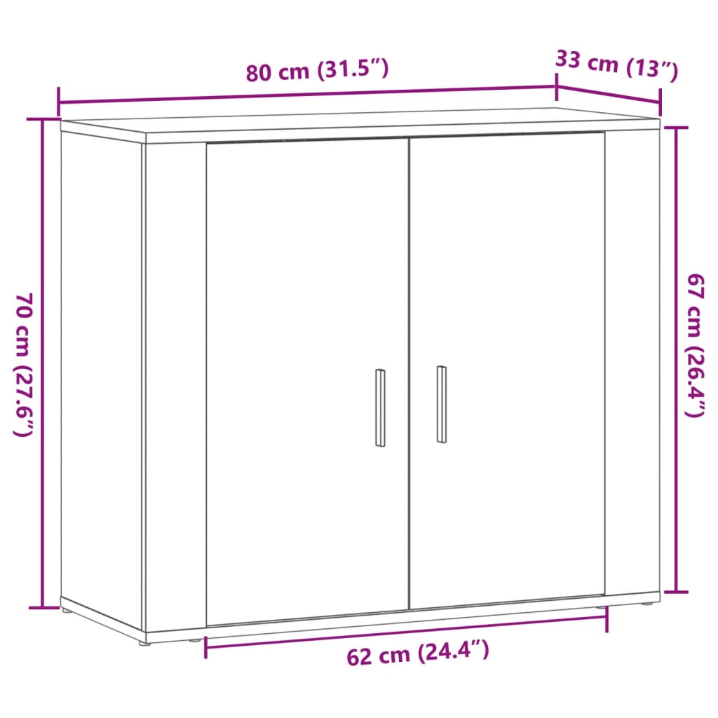 Sideboard Altholz-Optik 80x33x70 cm Holzwerkstoff