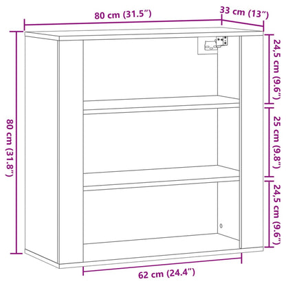 Wandschrank Altholz-Optik 80x33x80 cm Holzwerkstoff
