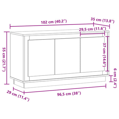 Sideboard Artisan-Eiche 102 x 35 x 55 cm Holzwerkstoff
