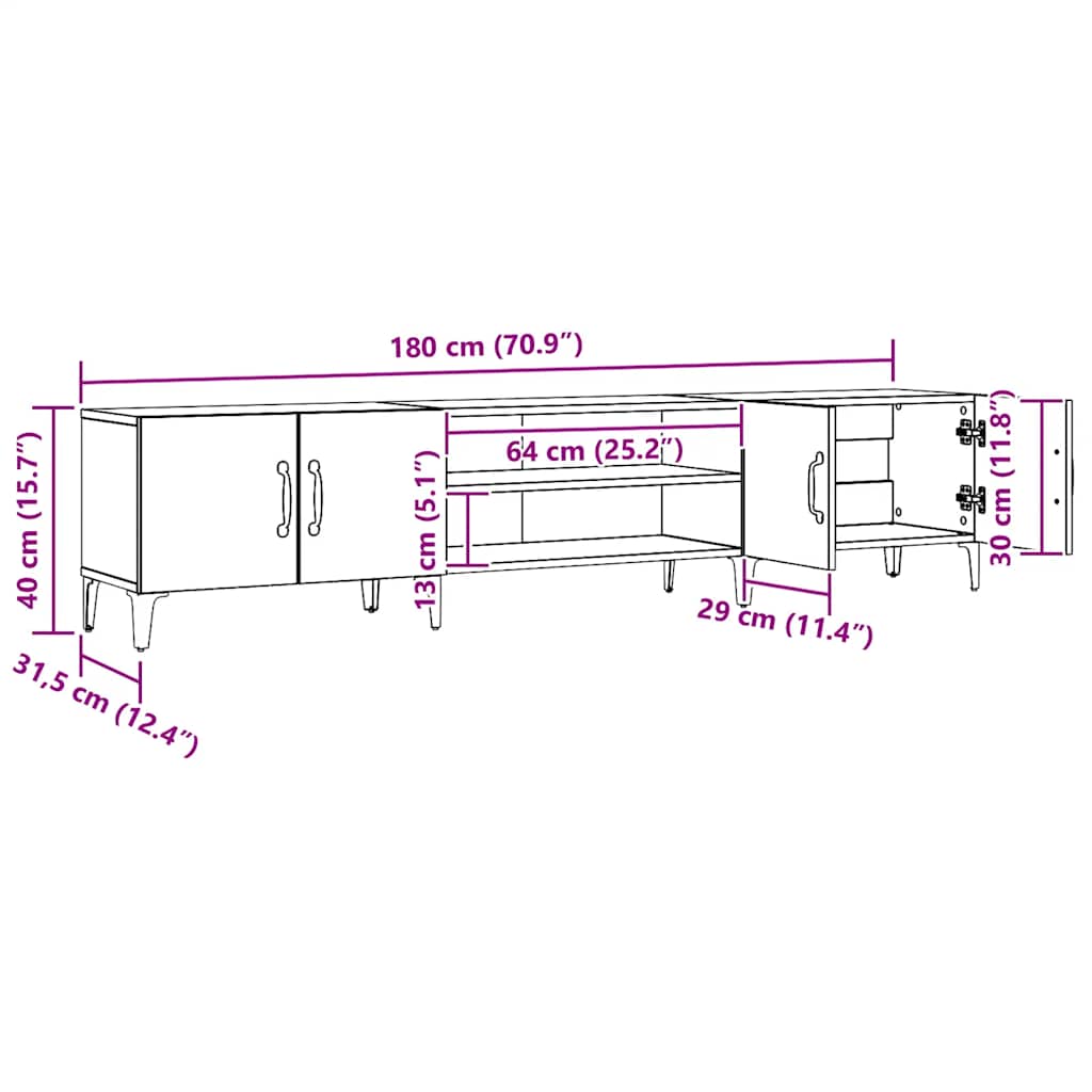 TV-Schrank Artisan-Eiche 180x31,5x40 cm Holzwerkstoff