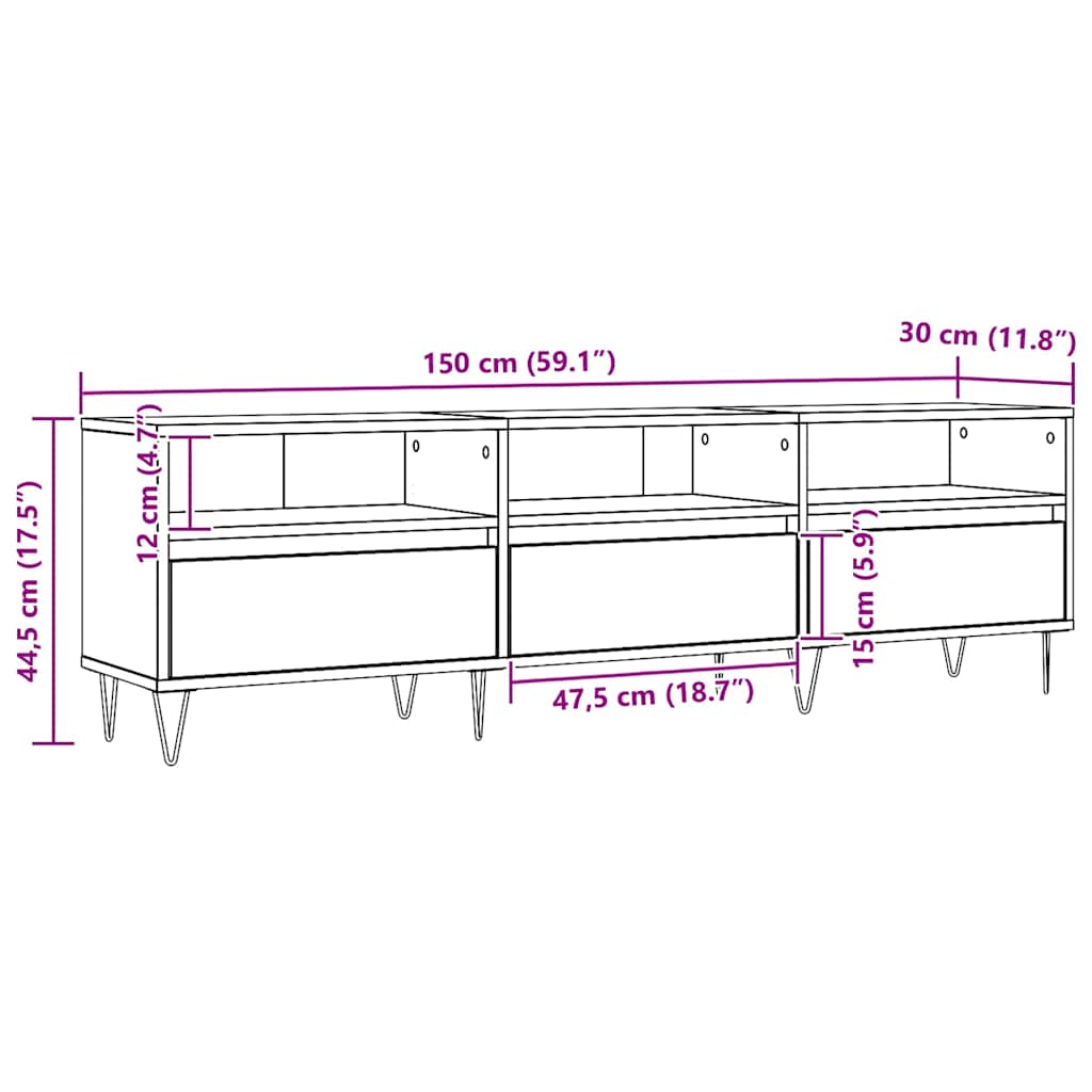 TV-Schrank Artisan-Eiche 150x30x44,5 cm Holzwerkstoff