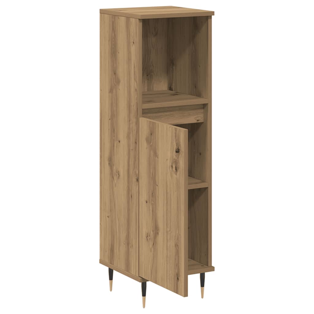 Badschrank Artisan-Eiche 30x30x100 cm Holzwerkstoff