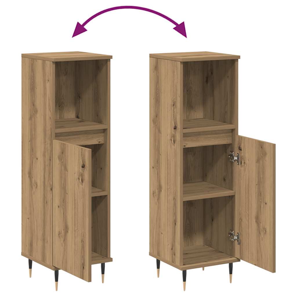 Badschrank Artisan-Eiche 30x30x100 cm Holzwerkstoff