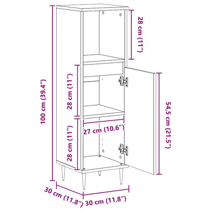 Badschrank Artisan-Eiche 30x30x100 cm Holzwerkstoff