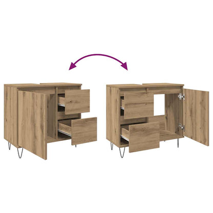 Waschbeckenunterschrank Artisan-Eiche 65x33x60 cm Holzwerkstoff