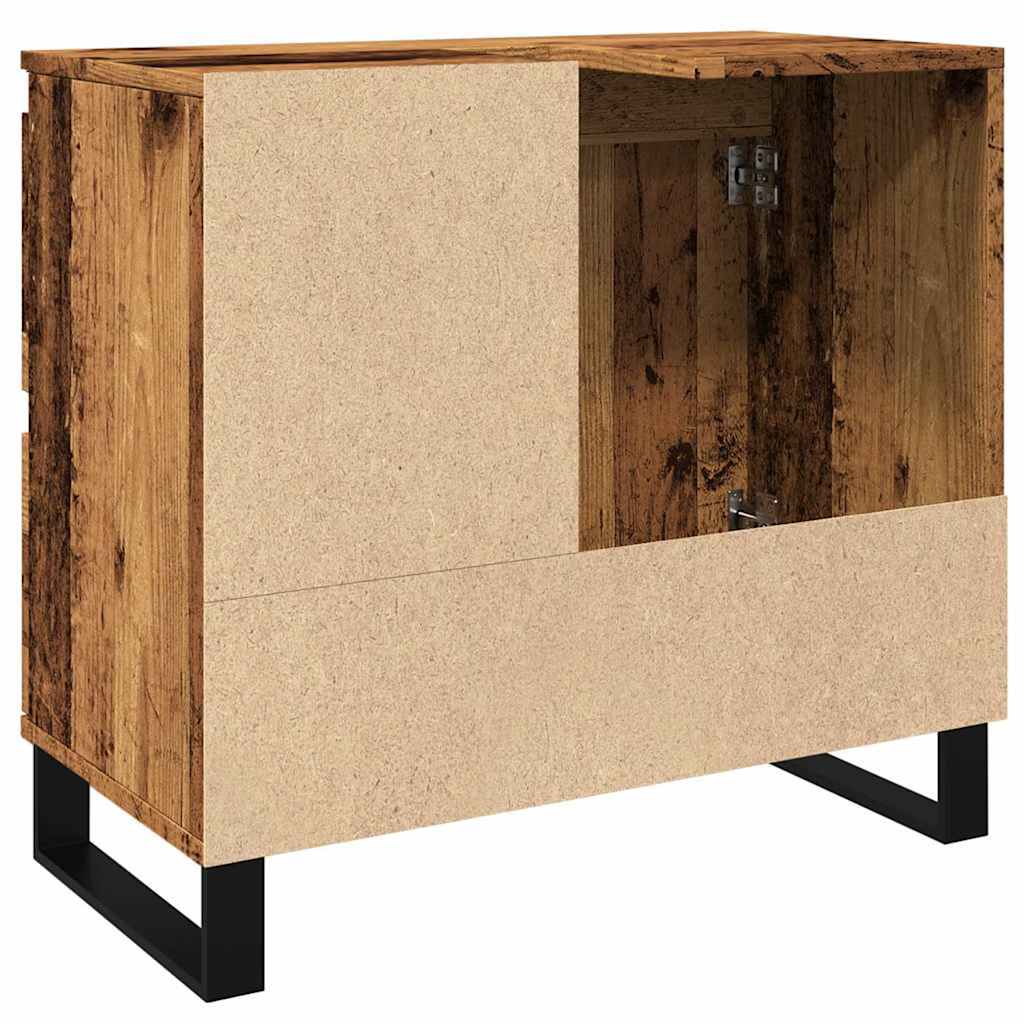 Waschbeckenunterschrank Altholz-Optik 65x33x60 cm Holzwerkstoff