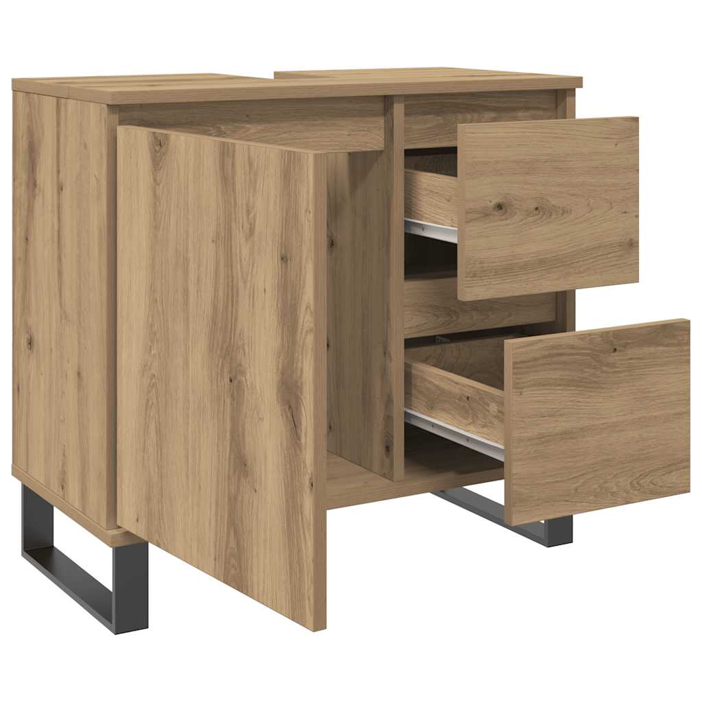 Waschbeckenunterschrank Artisan-Eiche 65x33x60 cm Holzwerkstoff