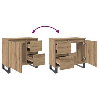 Waschbeckenunterschrank Artisan-Eiche 65x33x60 cm Holzwerkstoff