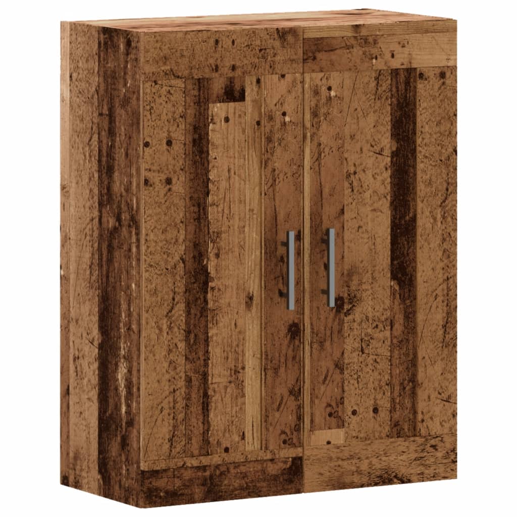 Wandschrank Schwarz Altholz-Optik 69,5x34x90 cm Holzwerkstoff