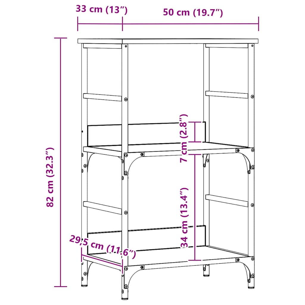 Bücherschrank Artisan-Eiche 50x33x82 cm Holzwerkstoff