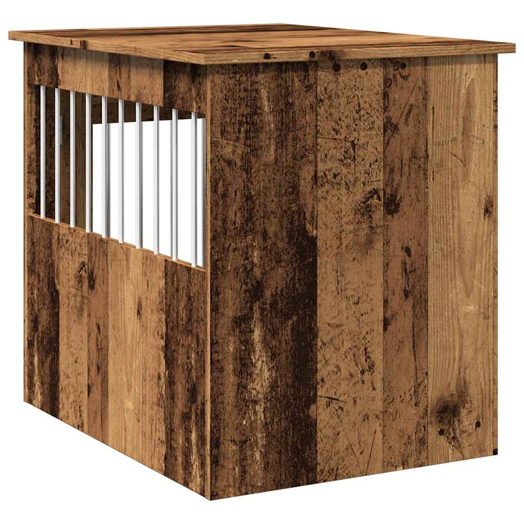 Hundekäfig im Möbelstil Altholz-Optik 55x75x65 cm Holzwerkstoff