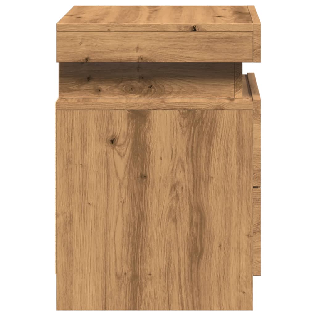 LED-Nachttisch Artisan-Eiche 35x39x55 cm Holzwerkstoff