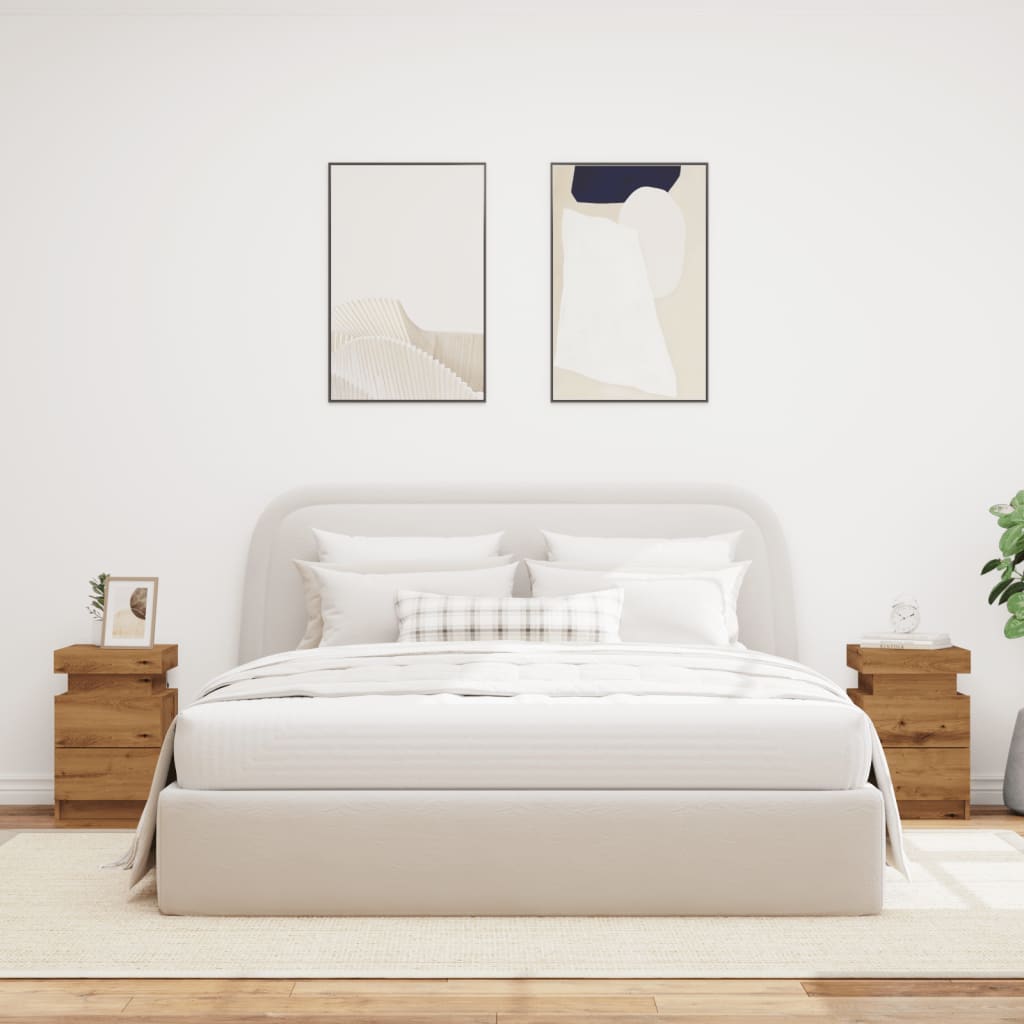 LED-Nachttische 2 Stk. Artisan-Eiche 35x39x55 cm Holzwerkstoff