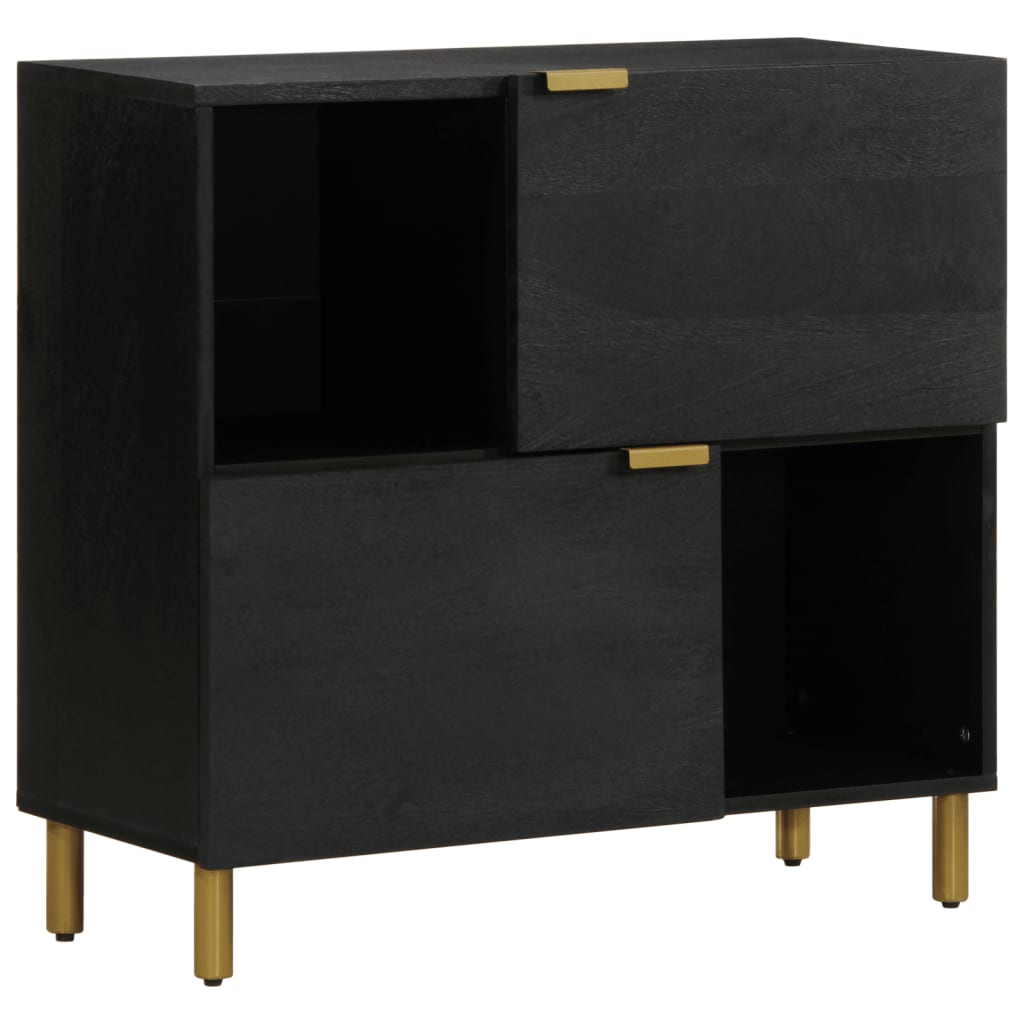 Sideboard Schwarz 80x33x75 cm Holzwerkstoff