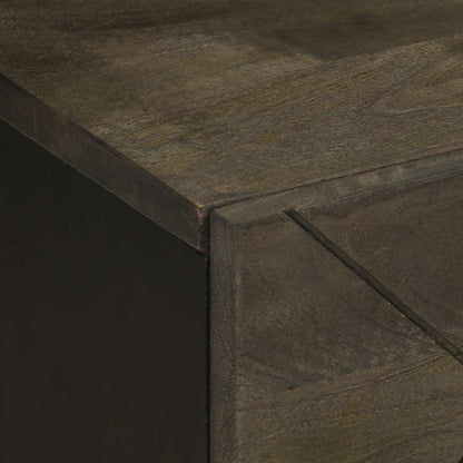 Nachttische 2 Stk. Schwarz 40x33x46 cm Massivholz Mango