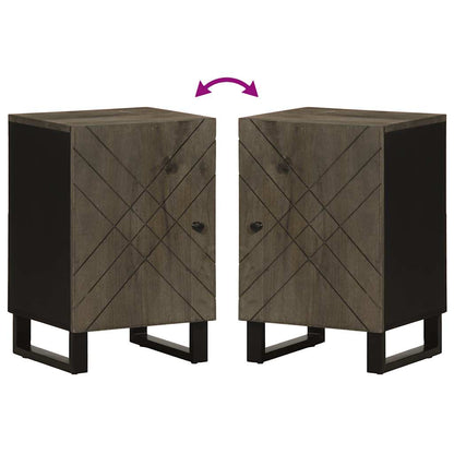 Badschrank Schwarz 38x33x58 cm Massivholz Mango