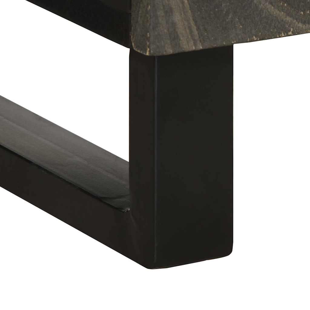 Sideboard Schwarz 40x33x75 cm Massivholz Mango