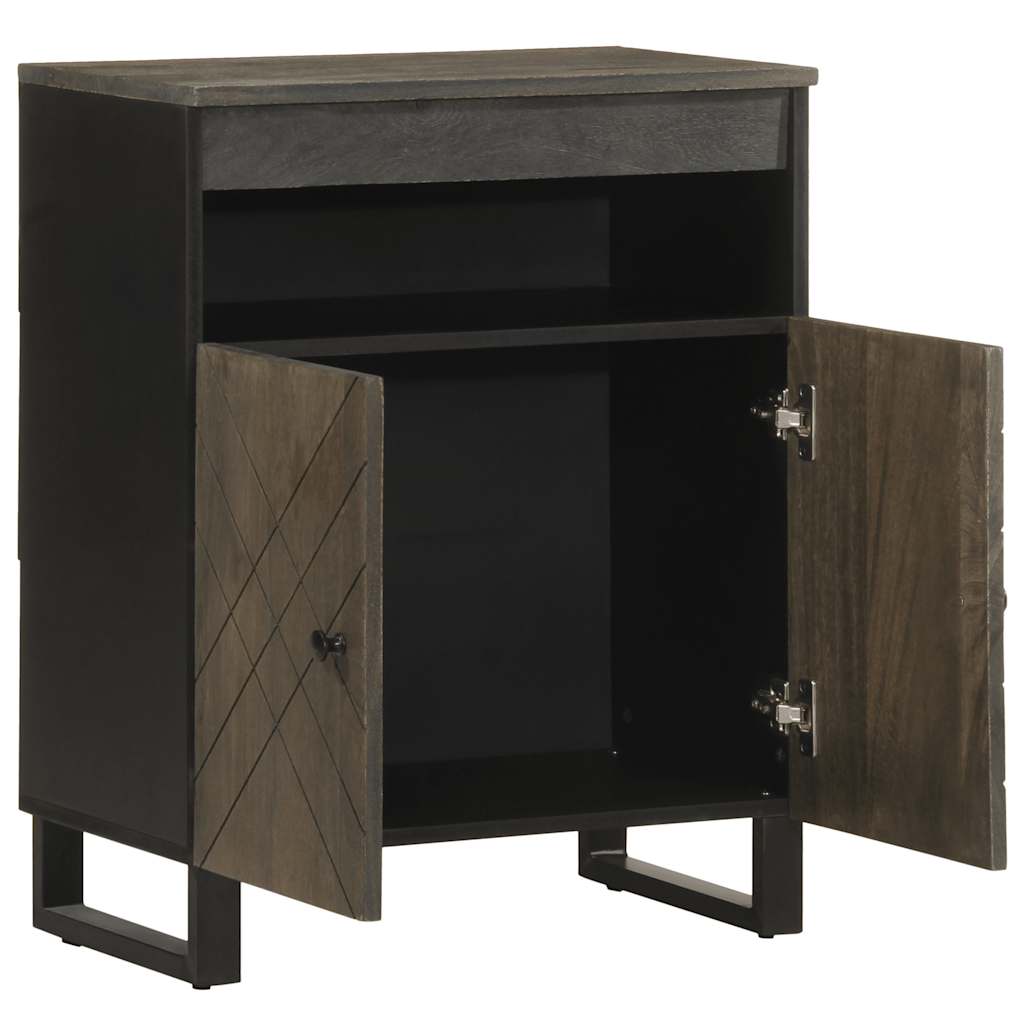 Sideboard Schwarz 60x33x75 cm Massivholz Mango