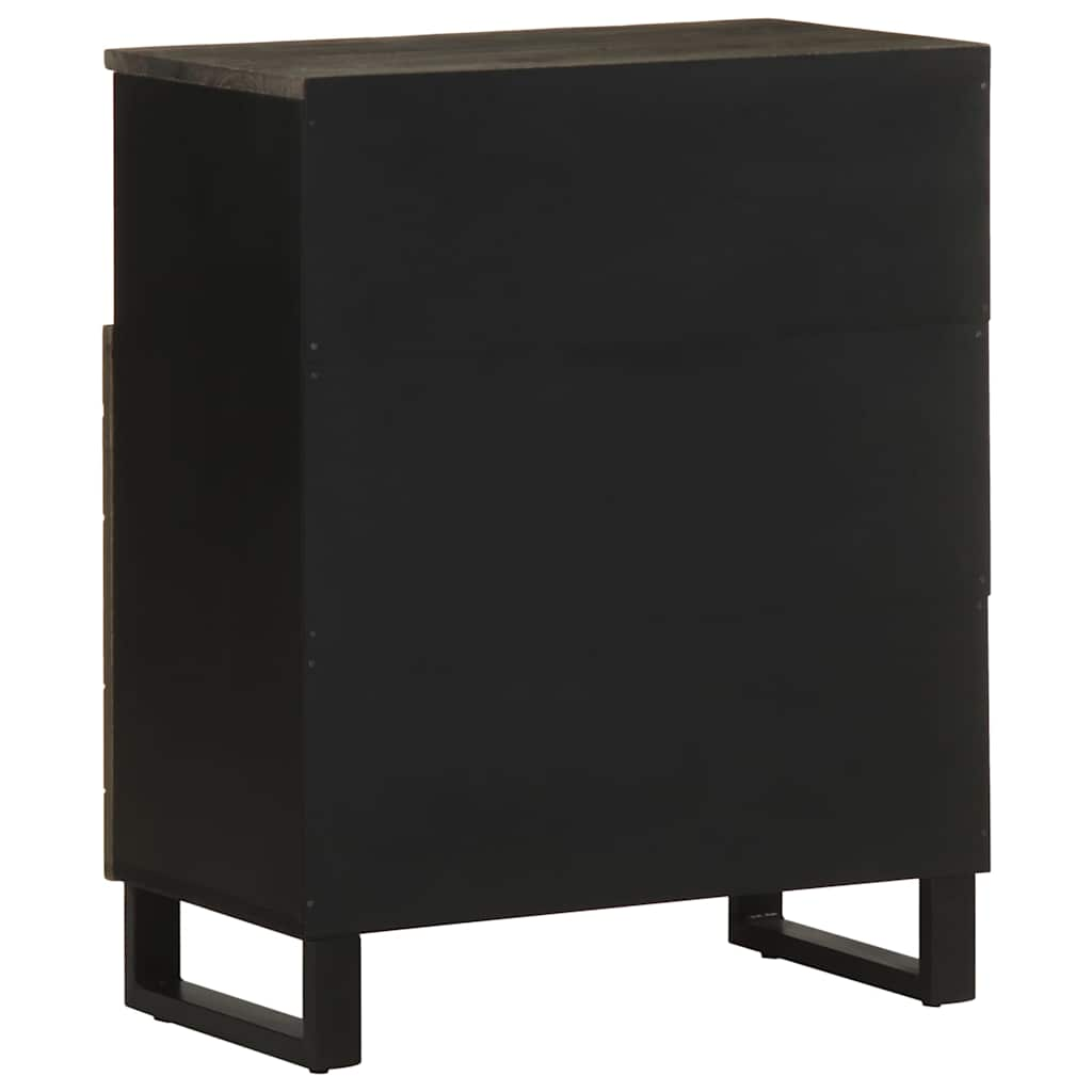 Sideboard Schwarz 60x33x75 cm Massivholz Mango