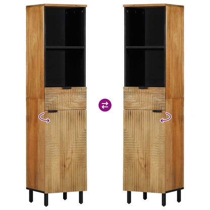 Badschrank Braun 38x33x160 cm Massivholz Mango