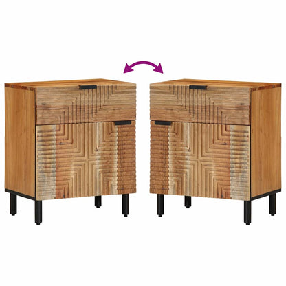 Nachttisch Braun 50 x 33 x 60 cm Massivholz Akazie